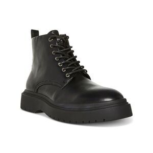 MADDEN Mens Black 1-1/2" Platform Pull-Tab Auustn Wedge Combat Boots 7
